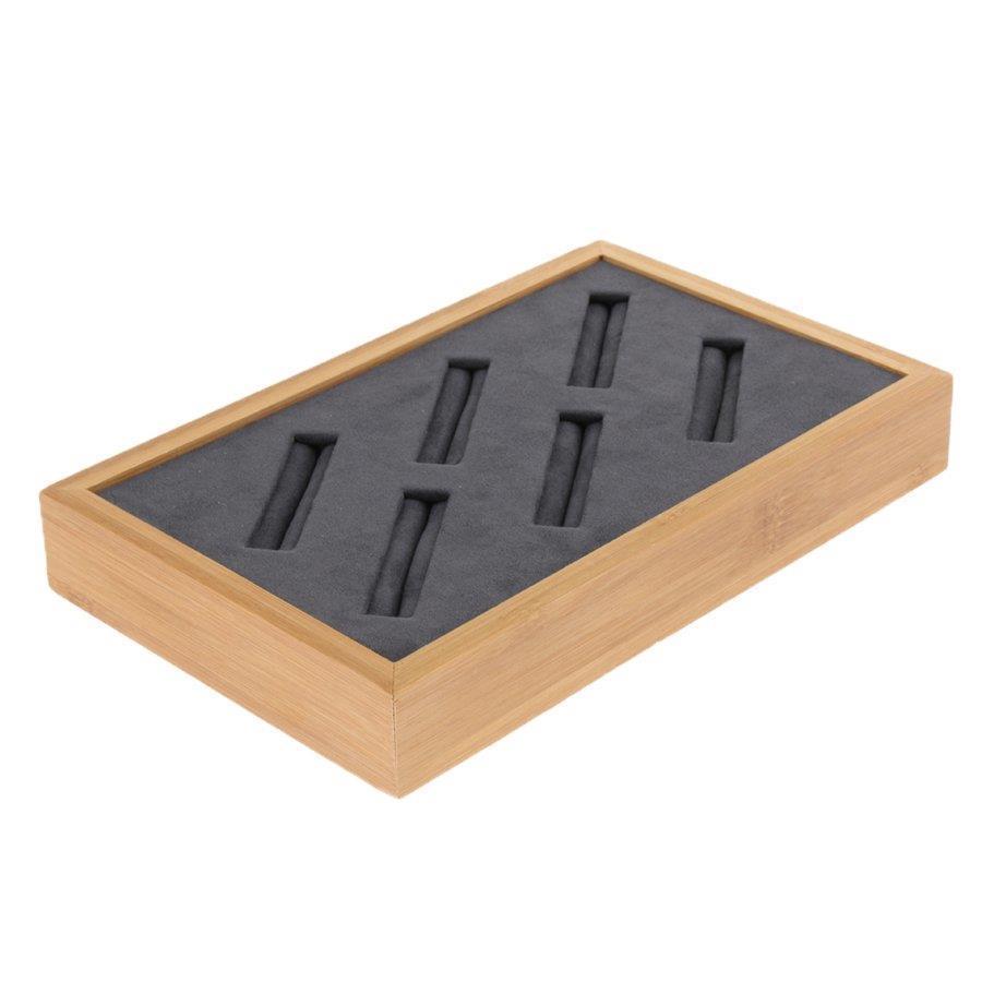 ジュエリーショップ展リングブレスレットディスプレイスタンドトレイウッド6グリッドブラック Tr Sys Com