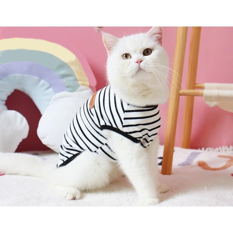 猫 服 猫服 ボーダー 春夏 袖なし タンクトップ おしゃれ