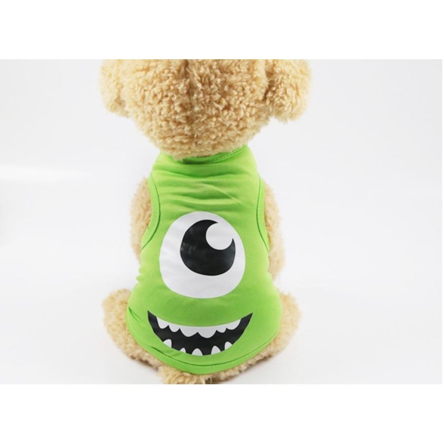 犬服 目玉 タンクトップ 薄手 キャラ 怪獣 緑 グリーン かわいい キュート コスプレ メッシュ 春夏 Dw c 28 マカロニセブンマーケット 通販 Yahoo ショッピング
