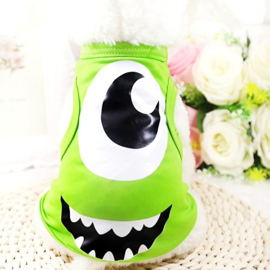 犬服 目玉 タンクトップ 薄手 キャラ 怪獣 緑 グリーン かわいい キュート コスプレ メッシュ 春夏 Dw c 28 マカロニセブンマーケット 通販 Yahoo ショッピング