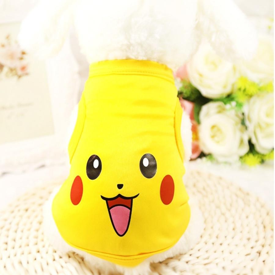 犬服 スマイル タンクトップ 薄手 キャラ 笑顔 黄色 イエロー かわいい