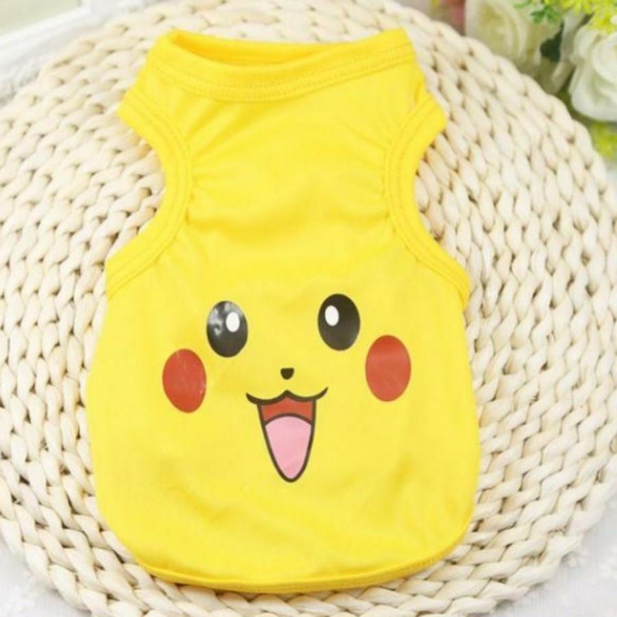 犬服 スマイル タンクトップ 薄手 キャラ 笑顔 黄色 イエロー かわいい