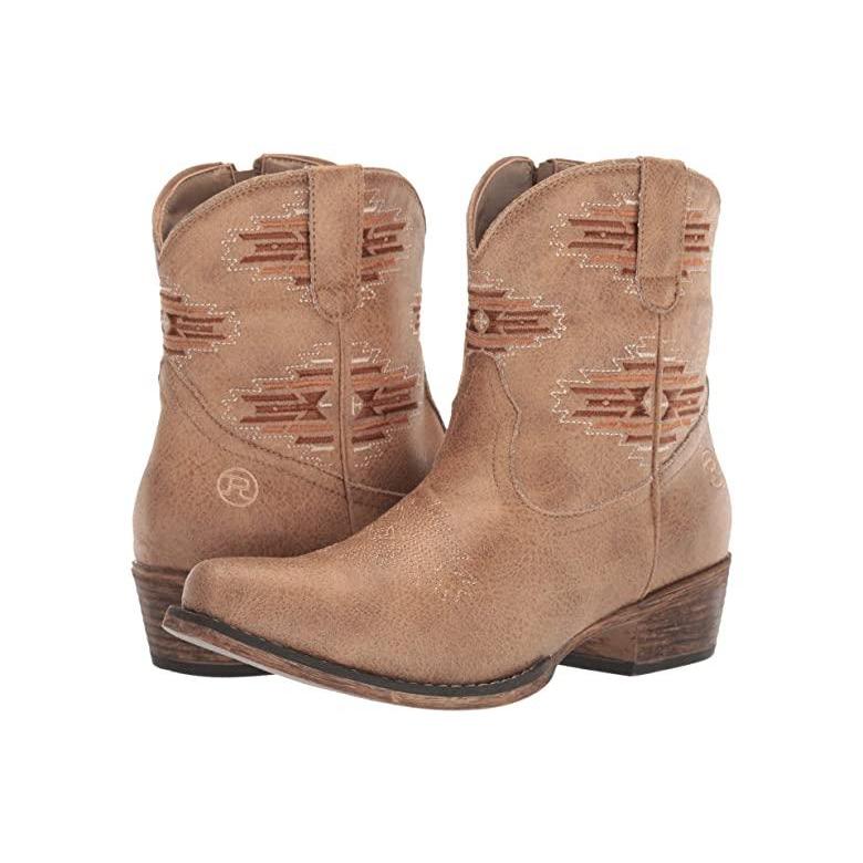 激安ブランド Roper Shay Aztec レディース ブーツ Tan Faux Leather Aztec Embroidered Axisヤフー店 通販 Yahoo ショッピング 春夏新色 Mail Alrayan University Edu Ye