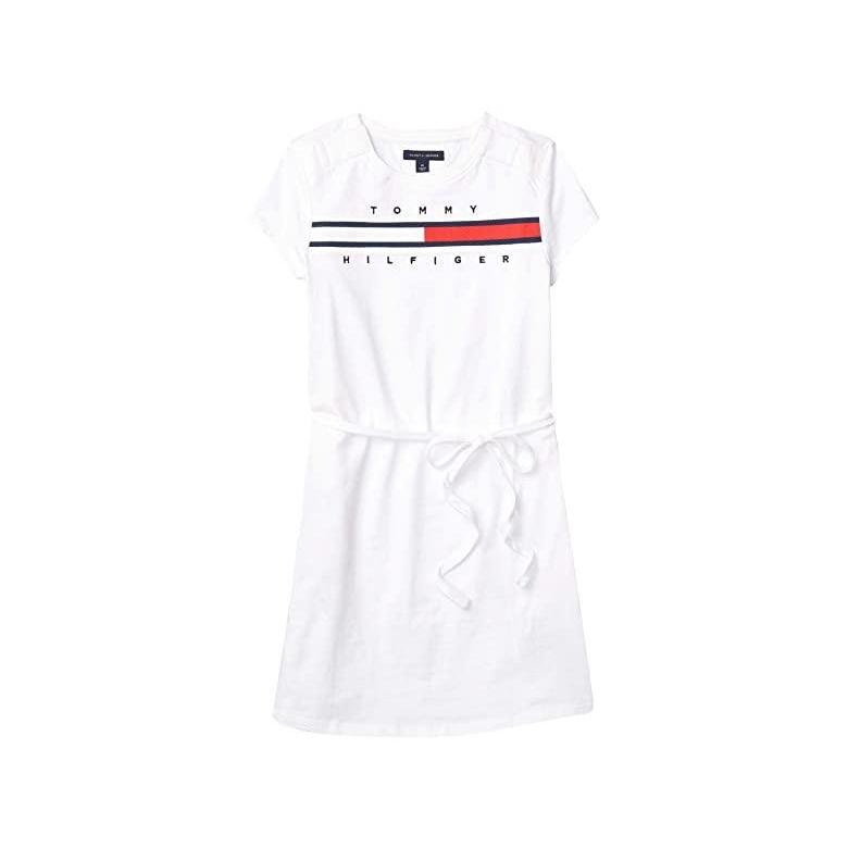 Tommy Hilfiger Adaptive 店内全品対象 Tina Knit Dress with Velcro Brand at White Shoulders Kidsu002FBig ドレス 贈物 メンズ Kids Closure Little