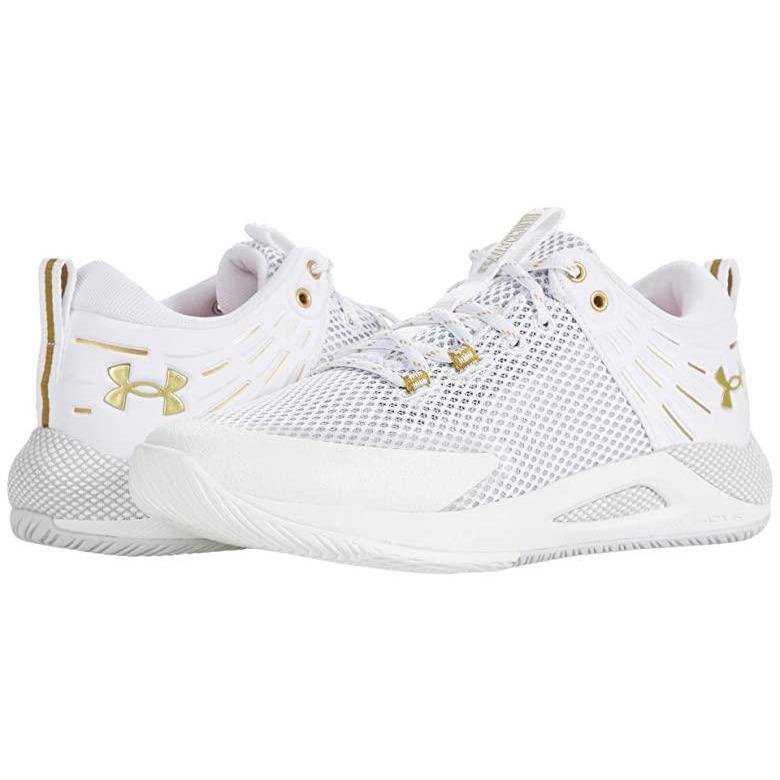 当店人気 送料無料 アンダー アーマー Hovr Block City レディース スニーカー White Metallic Gold 再値下げ Etechnologies Shop