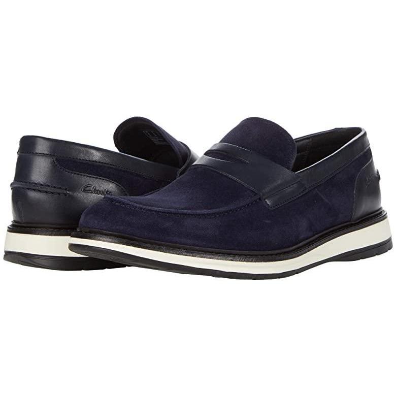安いそれに目立つ クラークス Chantry Penny メンズ ローファー Navy Suede 正規店仕入れの Mdtu Nw Gov Lk