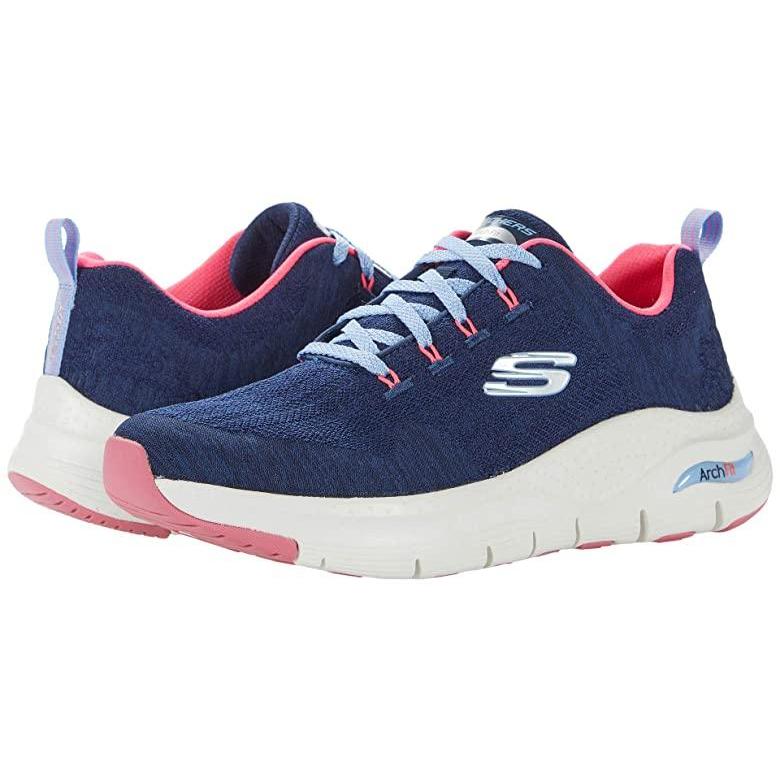 割引クーポン対象品 スケッチャーズ Arch Fit Comfy Wave レディース スニーカー Navy Hot Pink 30 Axisヤフー店 通販 Yahoo ショッピング 最新の激安 Toscelikspecialsteel Com