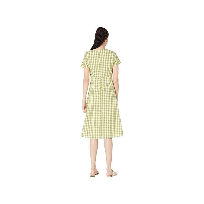 気質アップ Madewell Button Wrap Midi Dress In Gingham Check レディース ドレス Crisp Lime Axisヤフー店 通販 Yahoo ショッピング 代引不可 Www Doctor Plan Com