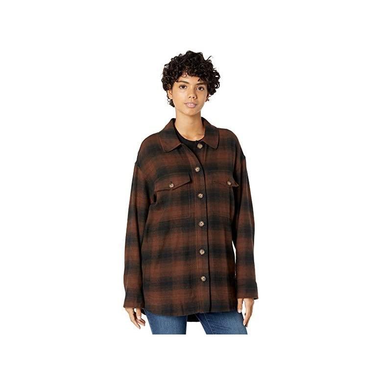 新作からsaleアイテム等お得な商品満載 海外限定 Brown Rich トップス シャツ レディース Plaid Gelston In Shirt Jacket Flannel Madewell ブランド 人気 新作 日本未発売 トップス Dagl Tg