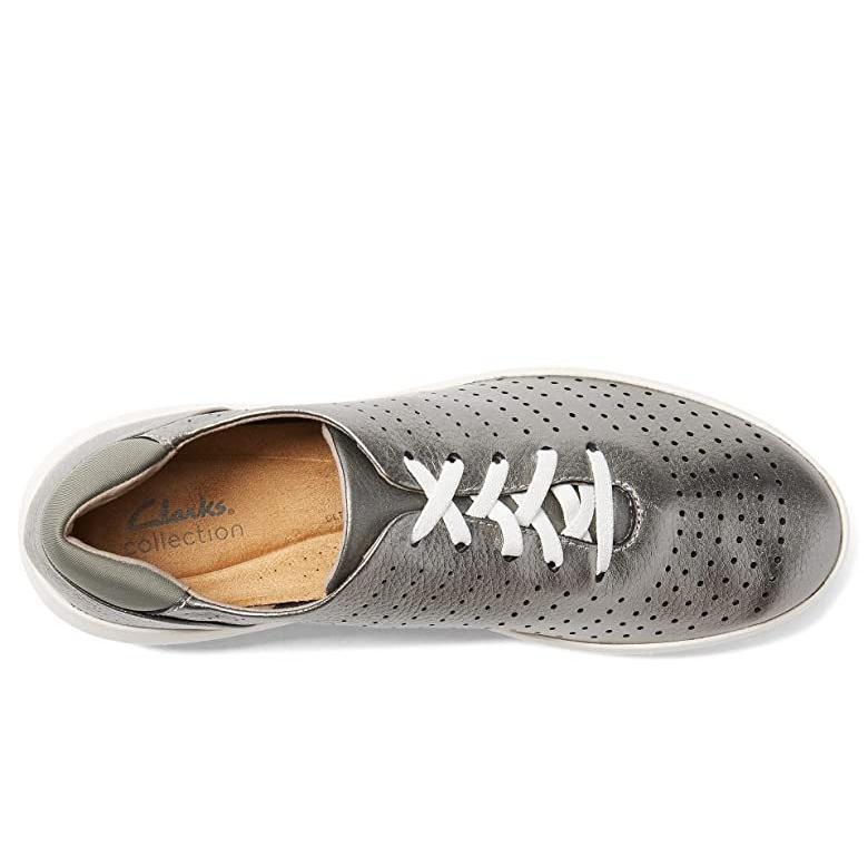 新しいコレクション Aster Kayleigh クラークス レディース Leather Pewter スニーカー スニーカー レディースサイズ 9 5