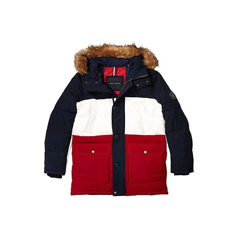 想像を超えての 海外限定 日本未発売 Navy White Red アウター コート メンズ Coat Alternative Down トミー ヒルフィガー ブランド 人気 新作 コート アウター