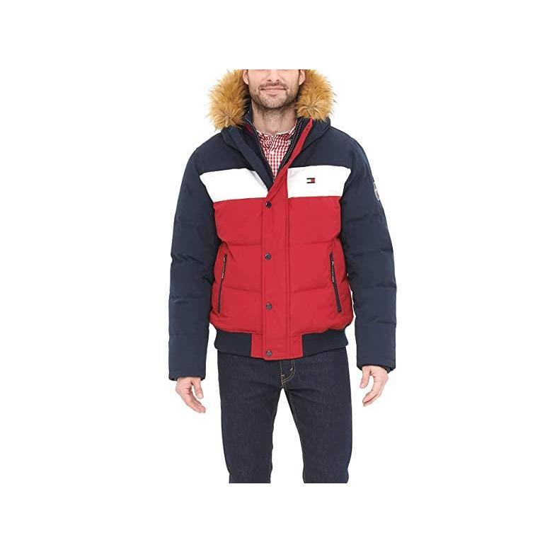 通販でクリスマス ブランド 人気 新作 日本未発売 海外限定 トミー ヒルフィガー Navy White Red アウター コート メンズ Jacket Bomber Snorkel Front Snap Cloth Arctic Quilted コート アウター Www Affaires Sociales Gouv Cg