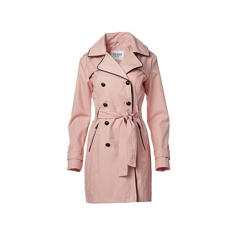 超人気の ゲス Trim Blush Contrast With Coat Trench Breasted Double アウター Guess コート レディース Guess Sh2 9632611 5249