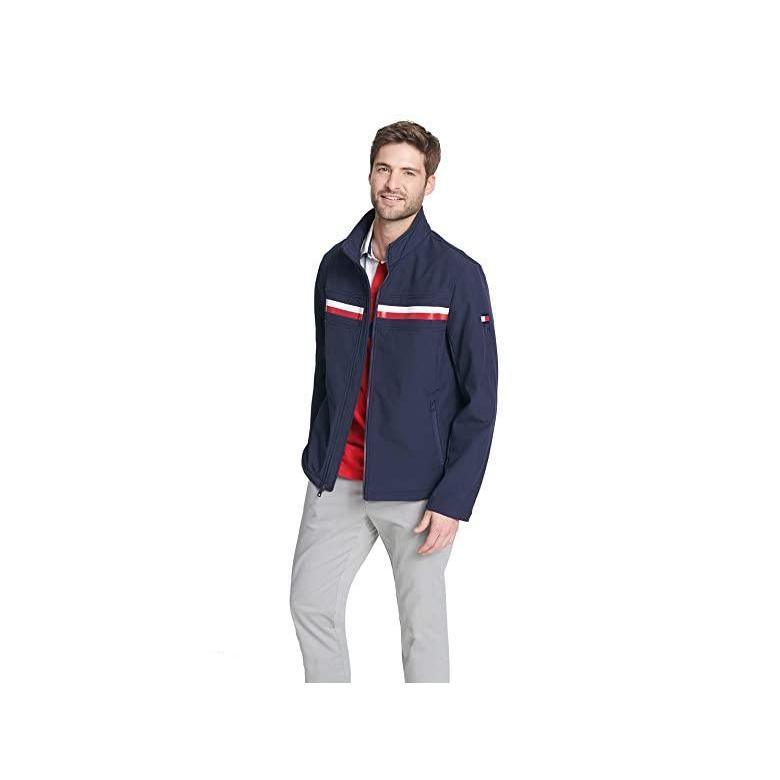 超人気 海外限定 日本未発売 新作 人気 ブランド トミー ヒルフィガー Retro Sport Soft Shell Jacket メンズ コート アウター Dark Navy Tricolor Flag コート アウター Www Radio10 Sr