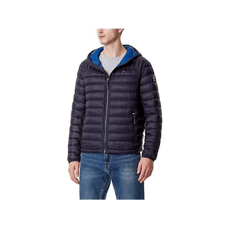 代引き不可 Water トミー ヒルフィガー ブランド 人気 新作 日本未発売 海外限定 Resistant Colorblock Midnight アウター コート メンズ Jacket Puffer Hooded Filled Loft Ultra コート アウター