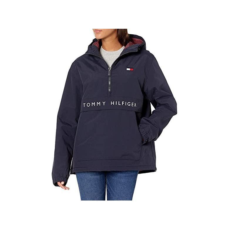 正規品質保証 海外限定 日本未発売 Navy アウター コート メンズ Jacket Popover Hooded Lined Fleece Performance トミー ヒルフィガー ブランド 人気 新作 コート アウター