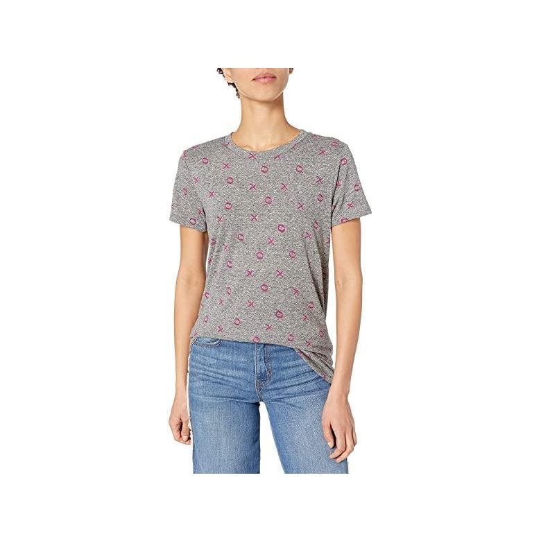 今季一番 Sleeve Short ラッキーブランド ブランド 人気 新作 日本未発売 海外限定 Scoop Grey Heather トップス シャツ レディース Tee Xoxo Over All Neck トップス Www Laucandrique Com