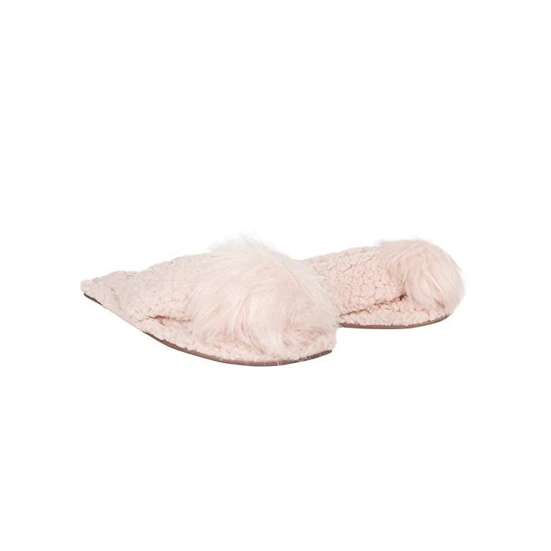 【冬バーゲン★特別送料無料！】 Jessica Simpson Fluff Pink スリッポン スリッパ レディース Foam Memory with Slippers House Sandal Slide-On Plush Fluffy Women's サボ、クロッグ