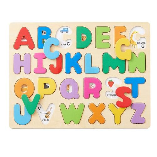 エドインターの英字パズル　木のパズルA・B・C　木製知育パズル | エド・インター