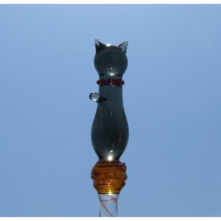 glasskaoria ガラスペン 黒猫 にゃんこペン グリーン グラスカオリア