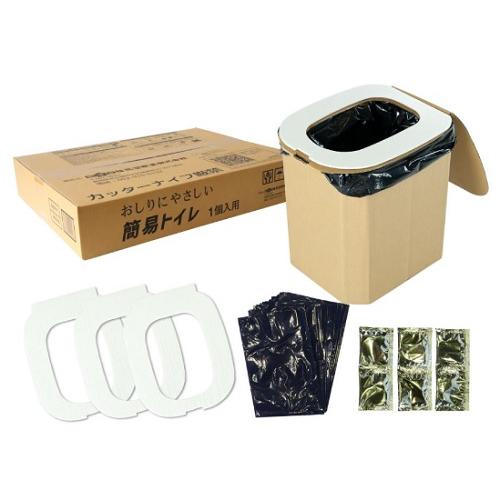 おしりにやさしい簡易トイレ 非常用ダンボール製組立式トイレ（5回分） |  | 01