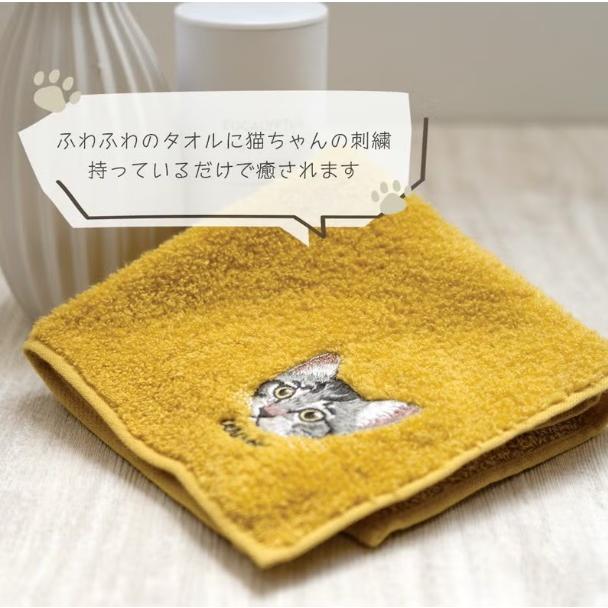 BOX入り うちの子メイト にゃんこシリーズ 猫刺繍入り タオルハンカチ