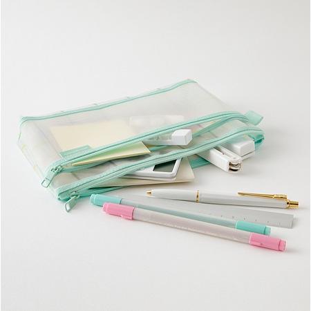 限定　メッシュペンポーチ チェック柄　ミドリ　緑(41850006) | MIDORI（文具） | 02