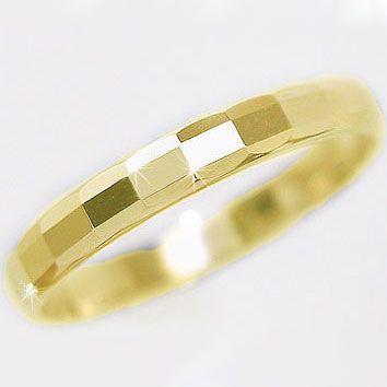 ゴールド 結婚指輪 マリッジリング ダイヤカット ペアリング K10yg 指輪