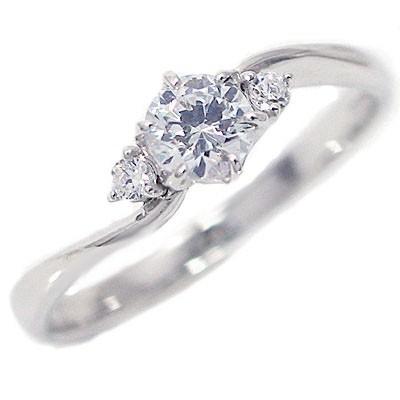 鑑定書付 ダイヤモンド プラチナ 婚約指輪 エンゲージリング 0.3ct D 