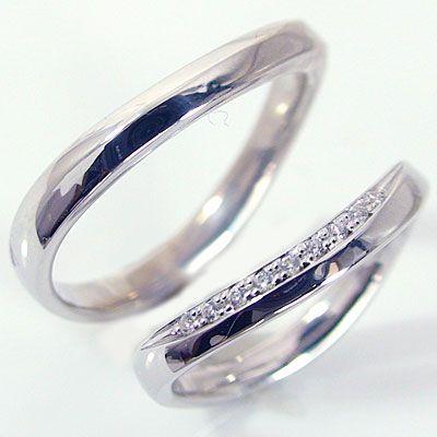 ダイヤモンド ホワイトゴールド ペアリング 結婚指輪 マリッジリング ペア 2本セット K10wg 指輪 ダイヤ 0.04ct｜ma38