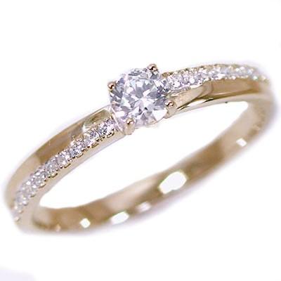鑑定書付 ダイヤモンド ホワイトゴールド 婚約指輪 エンゲージ リング 