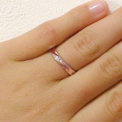 ダイヤモンド ピンクゴールド ホワイトゴールド ペアリング 結婚指輪 マリッジリング ペア 2本セット K10 指輪 ダイヤ 0.04ct｜ma38｜02