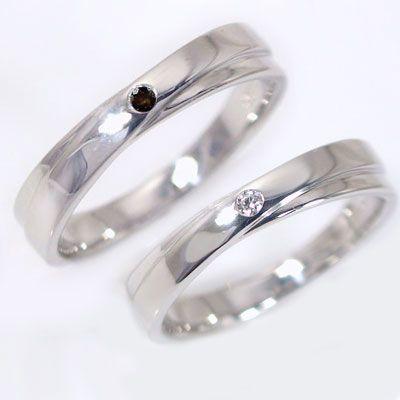 プラチナ ダイヤモンド ペアリング 結婚指輪 マリッジリング ペア 2本セット Pt900 指輪 ダイヤ ブラックダイヤ 0.02ct｜ma38