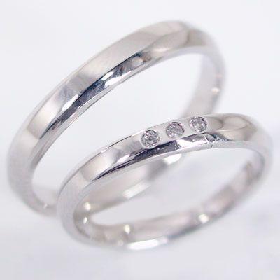 プラチナ ダイヤモンド 結婚指輪 マリッジリング ペアリング ペア 2本セット Pt900 指輪 ダイヤ 0.03ct｜ma38