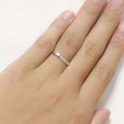 プラチナ ダイヤモンド 結婚指輪 マリッジリング ペアリング ペア 2本セット Pt900 指輪 ダイヤ 0.03ct｜ma38｜02