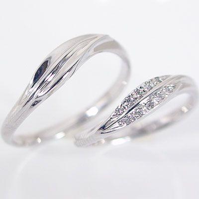ホワイトゴールド ダイヤモンド 結婚指輪 マリッジリング ペアリング 