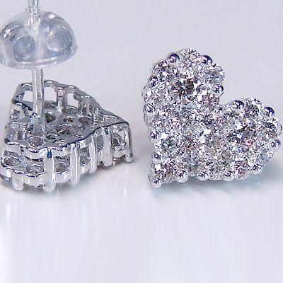 ダイヤモンド ピアス プラチナ ハート パヴェ ダイヤピアス Pt900 