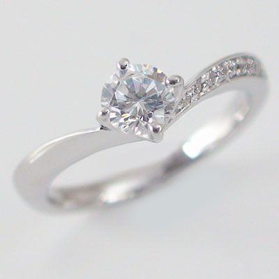 鑑定書付 ダイヤモンド プラチナ 婚約指輪 エンゲージリング ダイヤ 0.5ct D-VS1-EX 脇ダイヤ 0.06ct V字 Pt900｜ma38