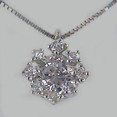 鑑定書付 ダイヤモンド ネックレス 0.2ct H-SI2-Good プラチナ 