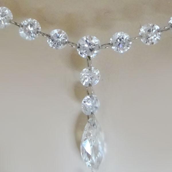 ダイヤモンド ネックレス ホワイトゴールド 枠なし ダイヤ 0.5ct ダイヤモンド ネックレス ホワイトゴールド 枠なし ダイヤ 0.5ct