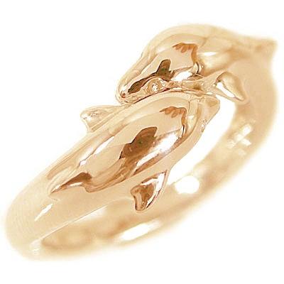 ハワイアンジュエリー ドルフィンリング ピンクゴールドK18 指輪 K18pg  