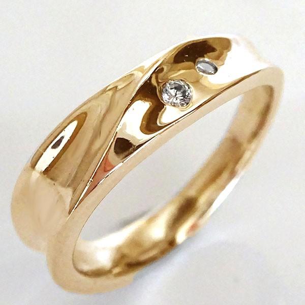 ダイヤモンド ピンクゴールドk18 ペアリング 2本セット 結婚指輪 マリッジリング  K18pg ダイヤ 0.03ct｜ma38｜04