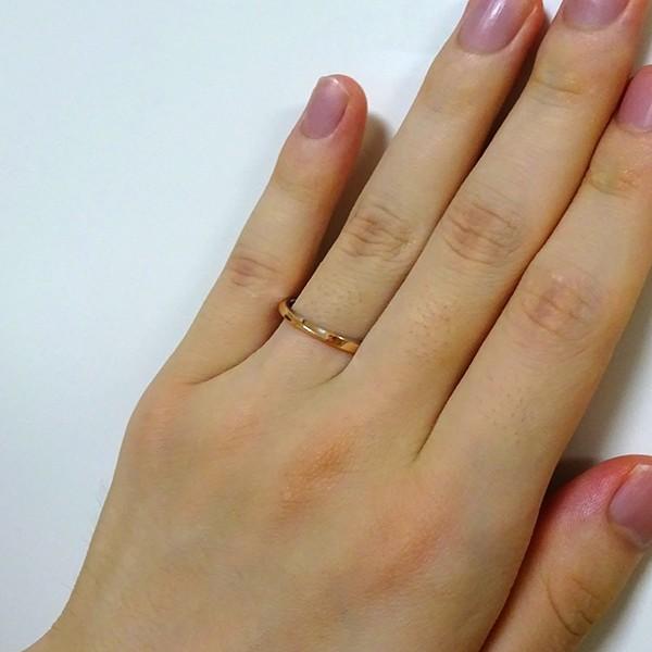 ピンクゴールドK10 ダイヤモンド ペアリング 結婚指輪 マリッジリング 2本セット K10pg 指輪 ダイヤ 0.09ct ストレート カップル｜ma38｜03