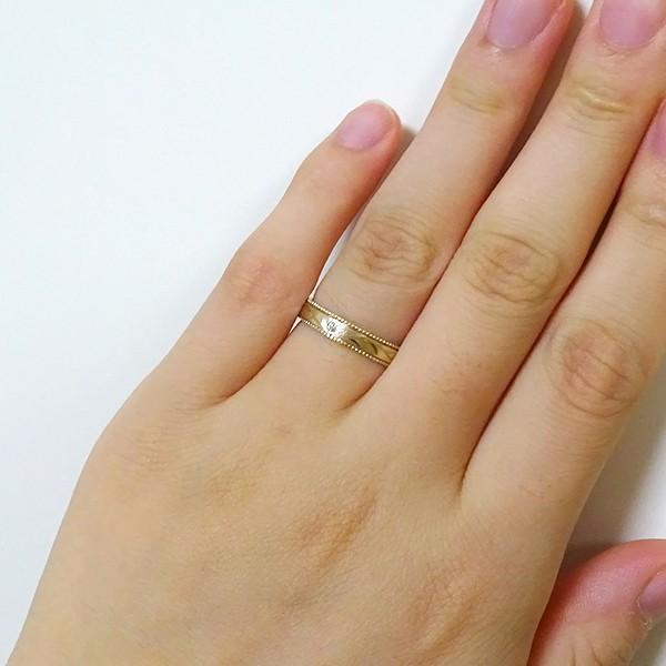 イエローゴールド ペアリング ダイヤモンド ペア2本セット 結婚指輪 