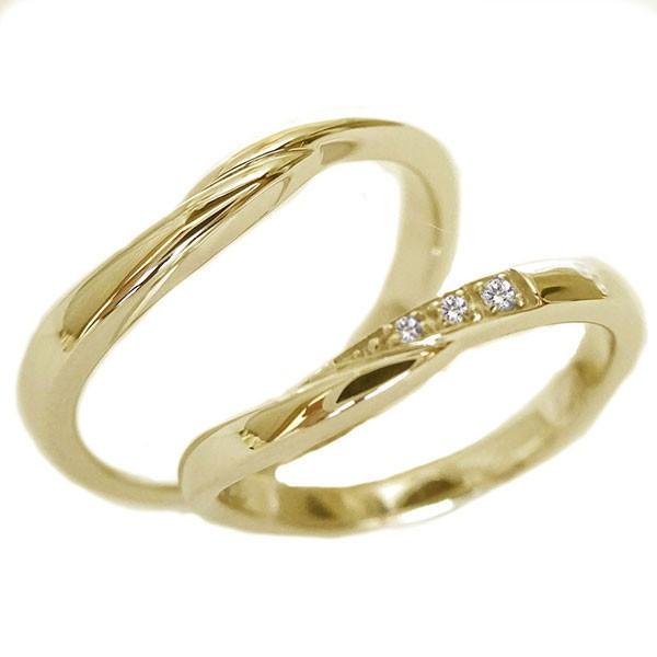 名作 ゴールド K18 ペアリング ダイヤモンド ペア2本セット 結婚指輪 マリッジリング K18yg ダイヤ, ファンシーモンスター dd143659