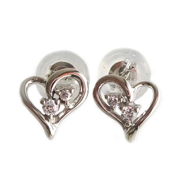 ハート ダイヤモンド ピアス プラチナ900 ダイヤ 0.04ct Pt900 : MA  