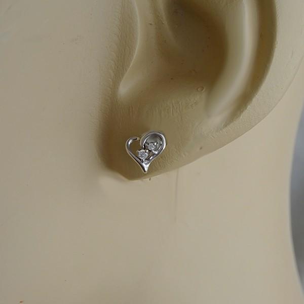 ハート ダイヤモンド ピアス プラチナ900 ダイヤ 0.04ct Pt900 : MA  
