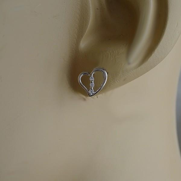 ハートピアス(K14WG.K18) K14WG ハートピアス フープピアス 14金