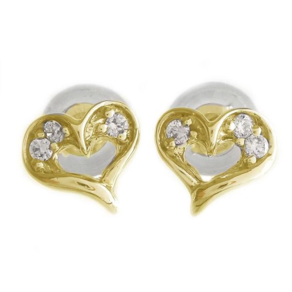 人気ショップが最安値挑戦 ハート ダイヤモンド ピアス ゴールド K18 ダイヤ 0 06ct K18yg 高い素材 Mtkbrasil Com Br