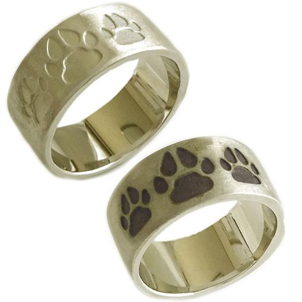 ゴールド K10 ペアリング イヌの肉球 結婚指輪 マリッジリング ペア2本セット K10yg 指輪｜ma38
